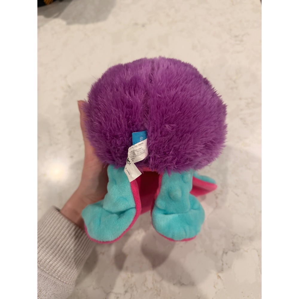 BarkBox Purple Three Eyed Monster Squeaky Plush Dog Toy Teal Pink Accent - Picture 4 of 6